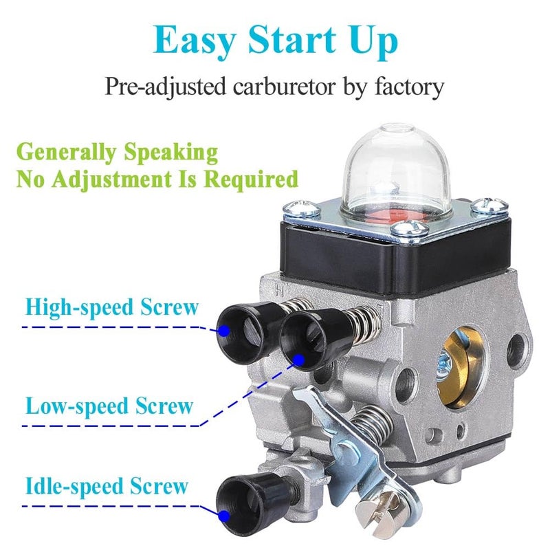 HOODELL FS55 Carburetor, Easy-start FS 55 Carb with Rebuild Kit, Premium FS55R FS45 FS38 HL45 Carburetor for ZAMA STIHL String Hedge Trimmer Weed Eater Parts with Fuel Line Kit - Image 5